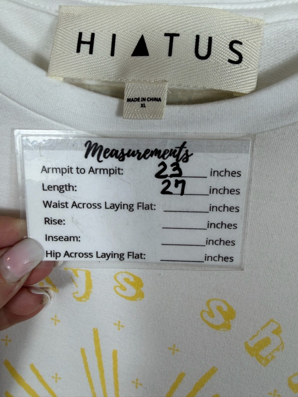 Hiatus Brand White Short Sleeve T-shirt With “Always Shine” On Front. Sz XL. EUC - Picture 4 of 11